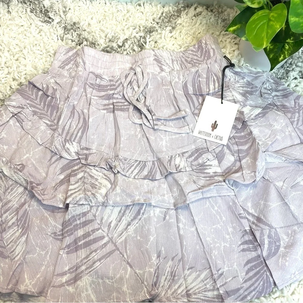 Whiteroom + Cactus Ivory Floral Skirt Set  Lilac/Lavender Floral Ruffle Skirt